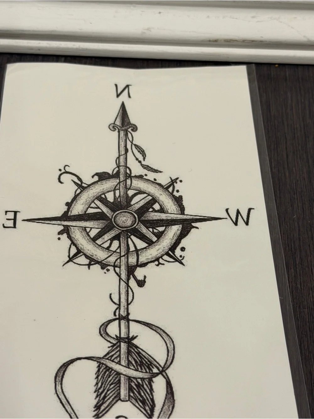 NWT Black Compass Arrow Temporary Tattoo Sheet - Picture 3 of 4